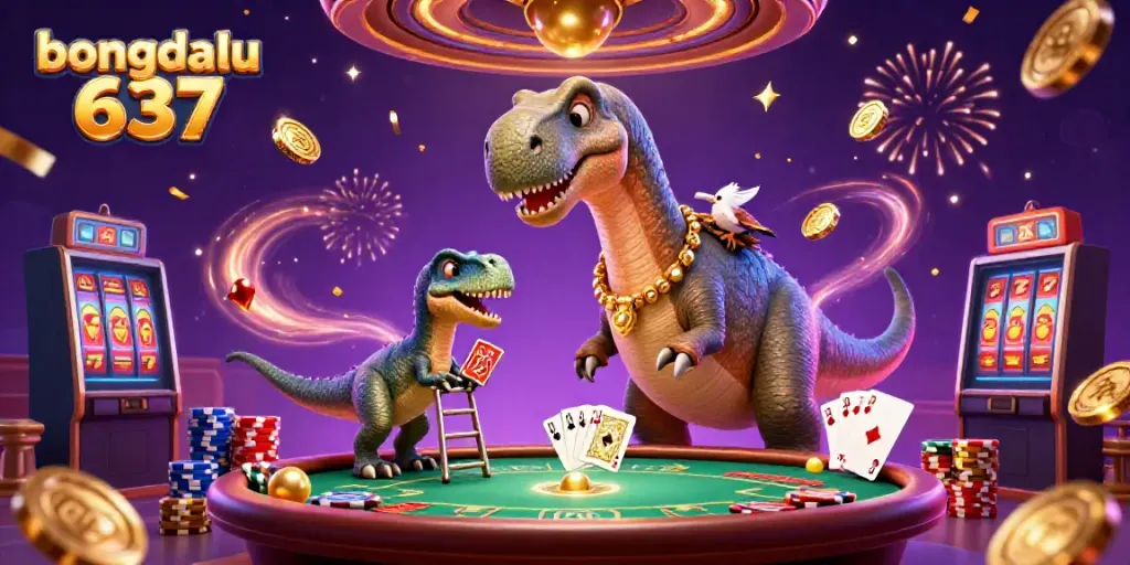 Experience the thrill of bongdalu 637 with vivid gaming scenes showcasing vibrant characters and casino elements.