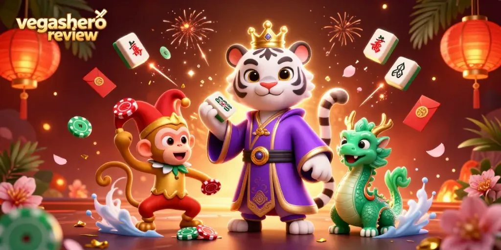Experience the thrill of gaming in this vegashero review illustration, featuring vibrant casino elements.