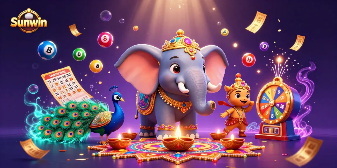 Engage with the vibrant Sunwin lottery scene filled with colorful balls and thrilling gaming elements.