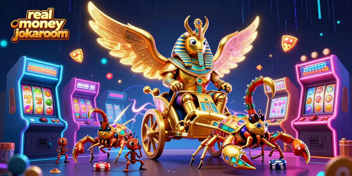 Experience the thrill at real money casinos jokaroom with vibrant 3D illustrations of gaming excitement.